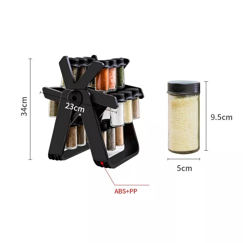 18in1 Rotating Ferries Wheel Glass Spice Rack - My Store