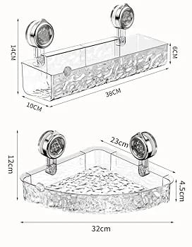Acrylic Wall-Mounted Suction Corner Shelf