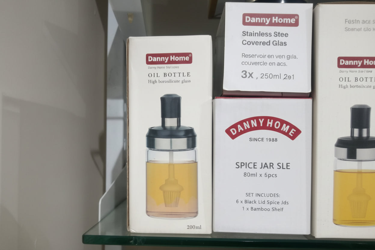 Danny Home High Borosilicate Glass Oil Bottle with Silicone Brush