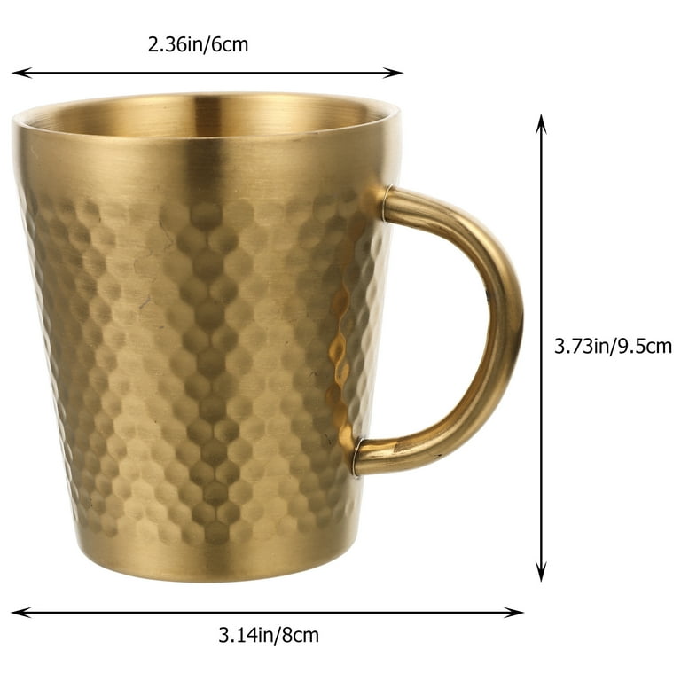 Stainless Steel Gold Hammered Mug