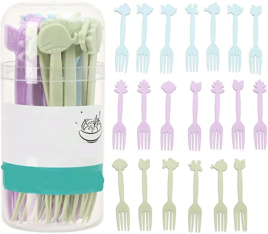 š“ Cute Animal Head Reusable Fruit Forks (20+ Pcs Set)