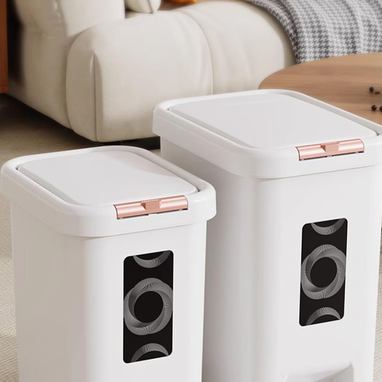 Premium Rectangle Pedal & Press Trash Bin - My Store