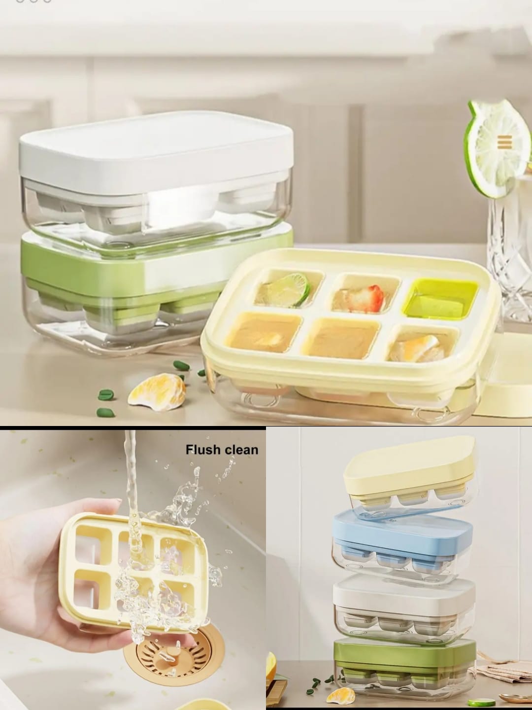 Mini 6-Grid One-Press Ice Cube Maker with Storage Box - My Store