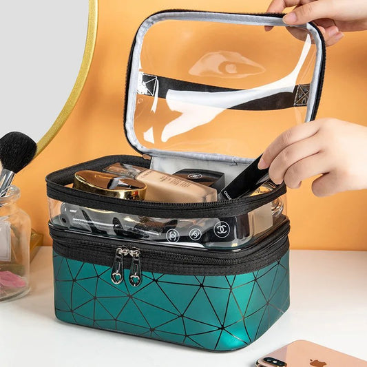 Double Layer Travel Makeup Cosmetic Bag - Spider Texture - My Store