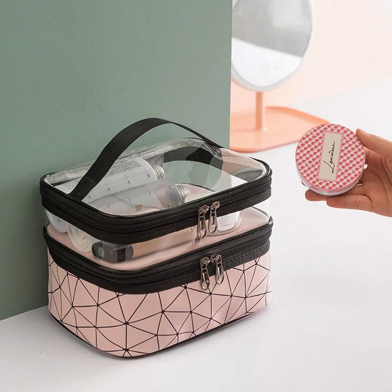 Double Layer Travel Makeup Cosmetic Bag - Spider Texture - My Store