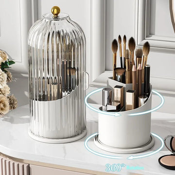 Luxury 360° Rotating Makeup Brush Organizer