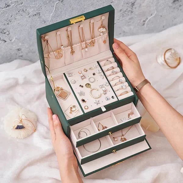 3Layer Leather Jewelry Box - My Store