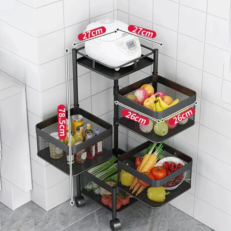 Rolling Mesh Storage Cart (4 layers)