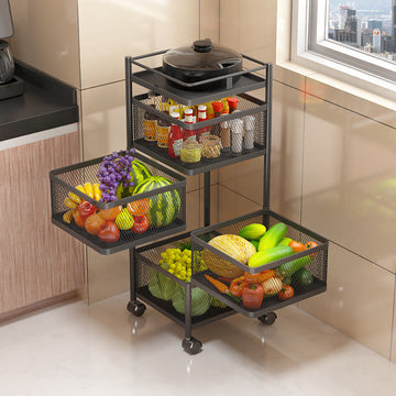 Rolling Mesh Storage Cart (4 layers)