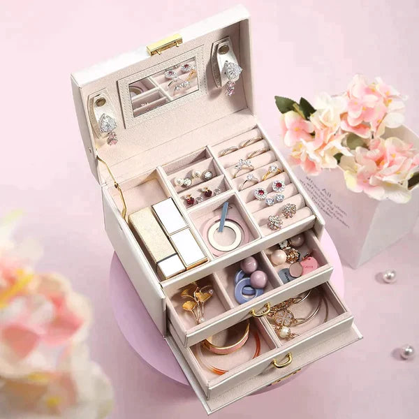3Layer Leather Jewelry Box - My Store