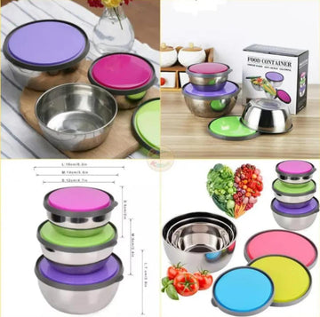 Stainless Steel Colorful 3pcs Bowl Set - My Store
