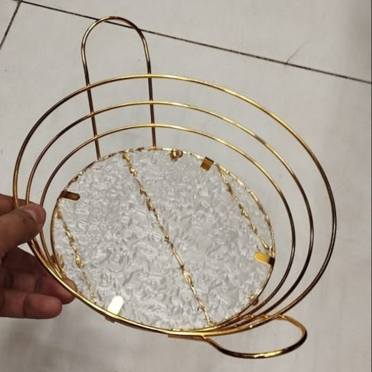 Metal Fruit Storage Basket, Snacks Storage And Organizer Plate - My Store