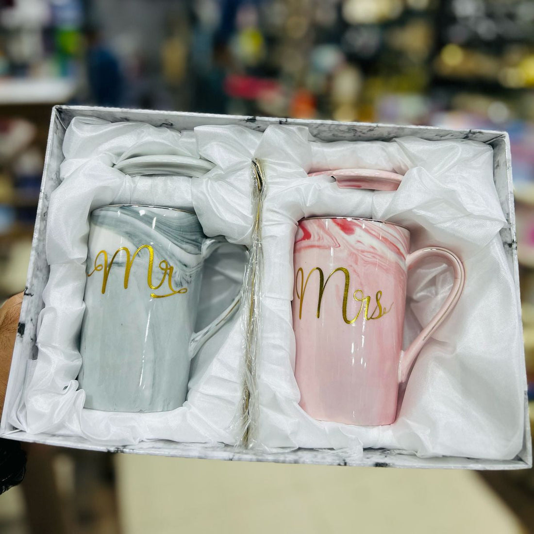 2pcs Ceramic Marble Coffee Mug Set - Fancy Box Packing - My Store