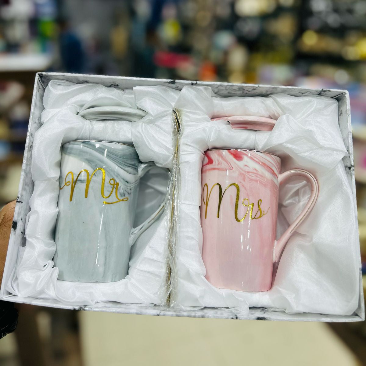 2pcs Ceramic Marble Coffee Mug Set - Fancy Box Packing - My Store