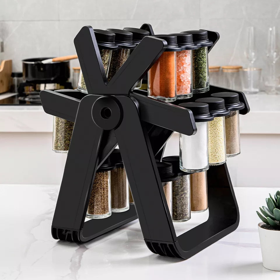 18in1 Rotating Ferries Wheel Glass Spice Rack - My Store