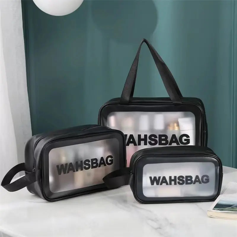 3 pcs set PU Leather Travel Cosmetics Washbag - My Store