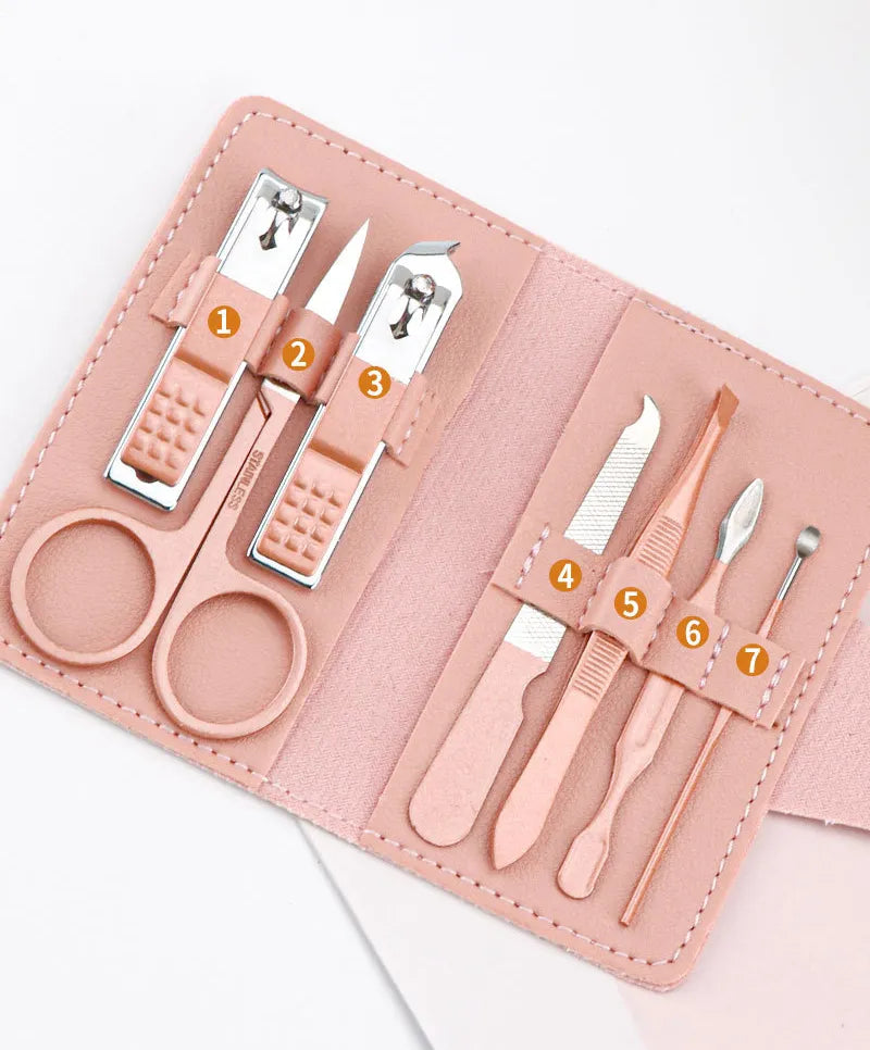 7in1 Nail Kit Leather Pouch - My Store