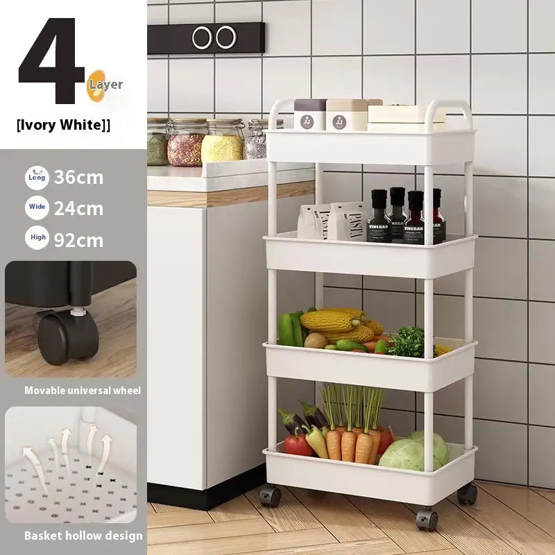 4 Layer Multipurpose Storage Trolley - My Store