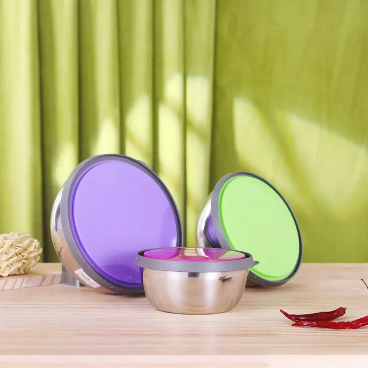Stainless Steel Colorful 3pcs Bowl Set - My Store