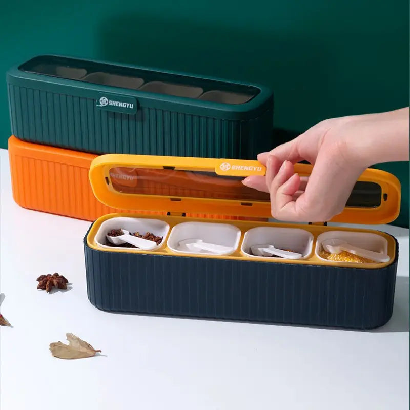 4 Grids Kitchen Spice Organizer Box - My Store