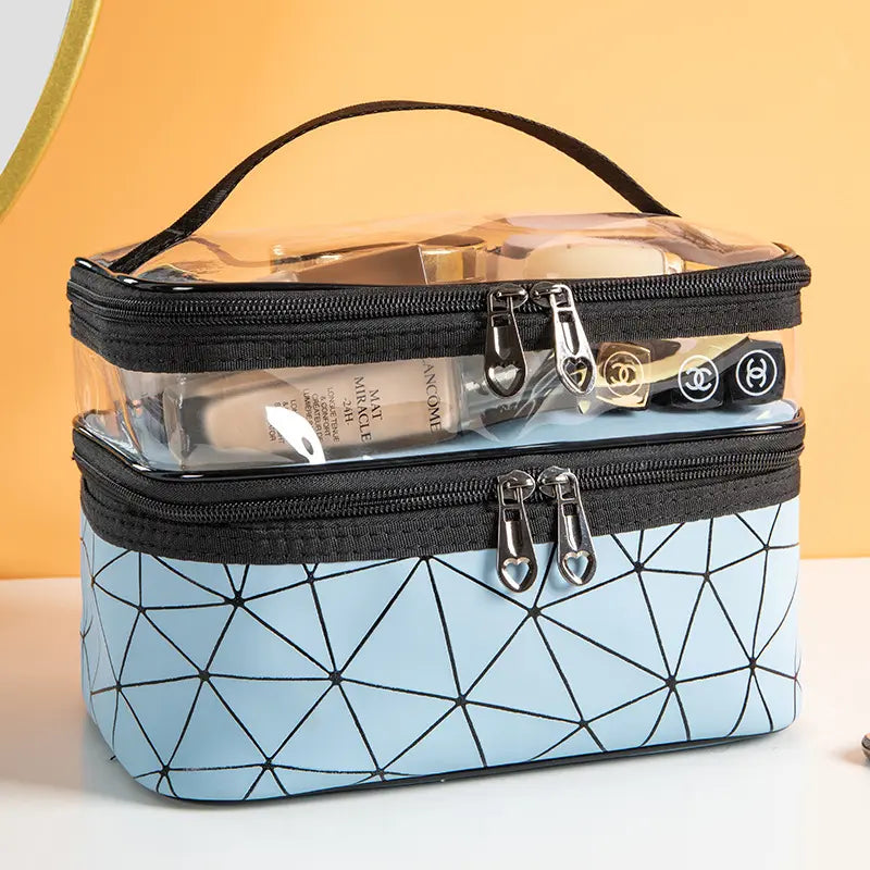 Double Layer Travel Makeup Cosmetic Bag - Spider Texture - My Store