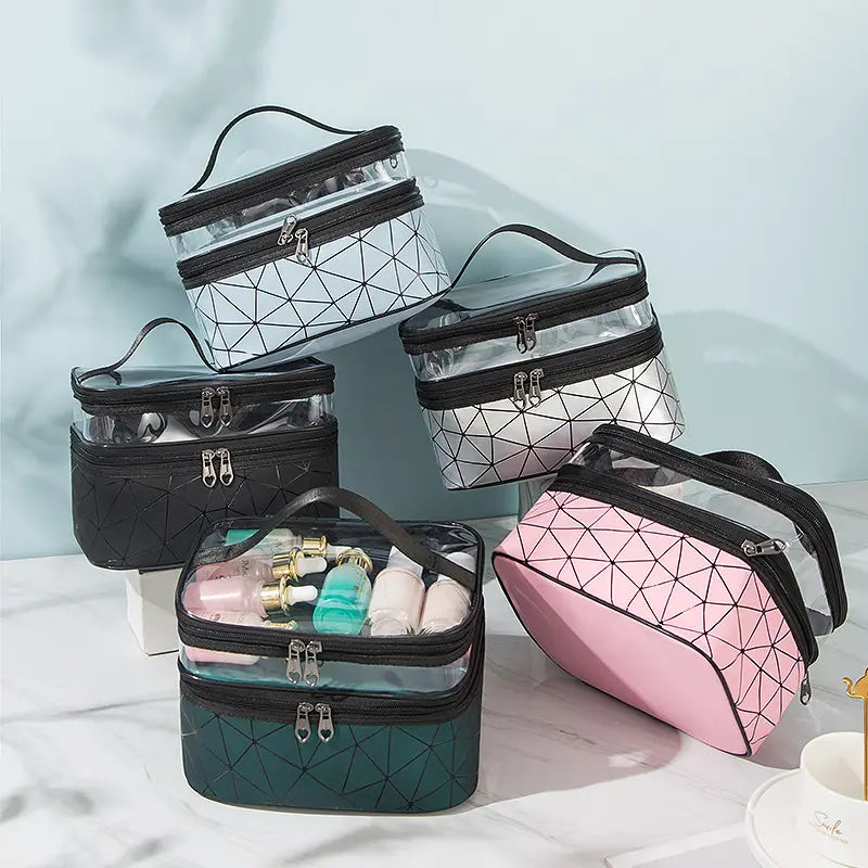 Double Layer Travel Makeup Cosmetic Bag - Spider Texture - My Store