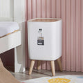 Wooden High Foot Dustbin - Square Shape - My Store