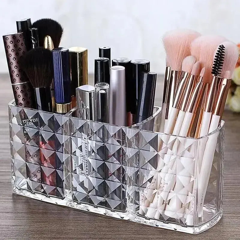 Diamond Cut 3-Grid Makeup Brush Holder - My Store