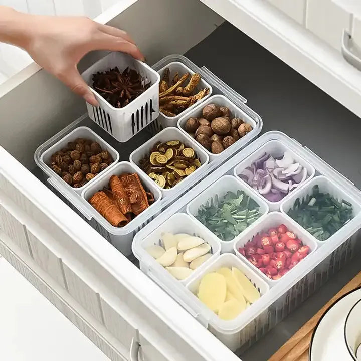 Refrigerator Food Storage Box - 6 Partition - My Store