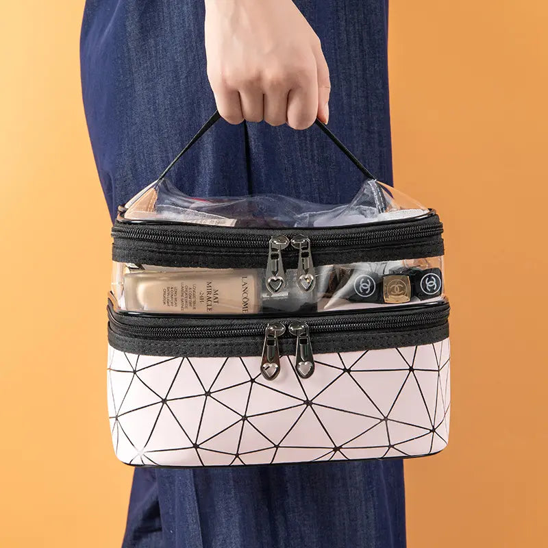 Double Layer Travel Makeup Cosmetic Bag - Spider Texture - My Store