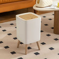 Wooden High Foot Dustbin - Square Shape - My Store