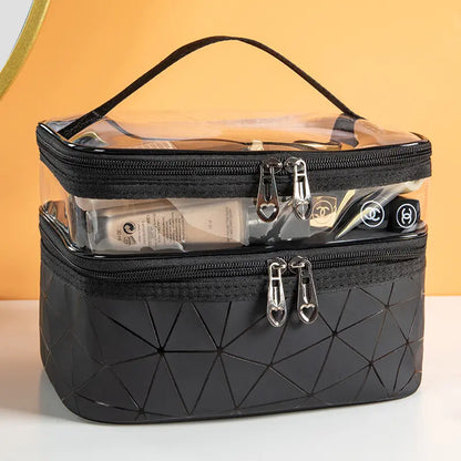 Double Layer Travel Makeup Cosmetic Bag - Spider Texture - My Store