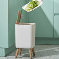 Wooden High Foot Dustbin - Square Shape - My Store