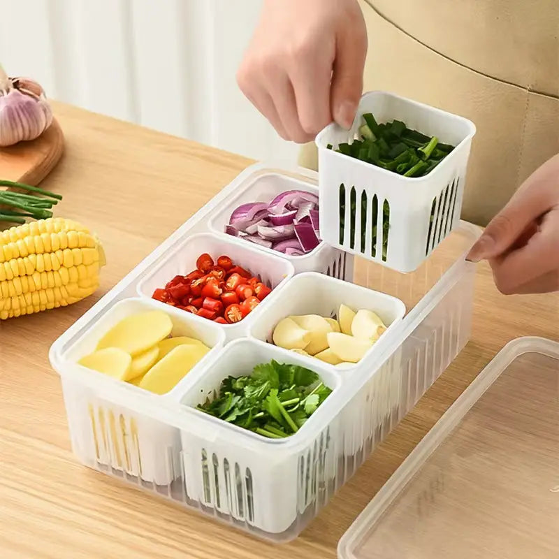 Refrigerator Food Storage Box - 6 Partition - My Store