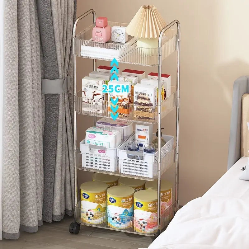 Acrylic Storage Rack Trolly - My Store