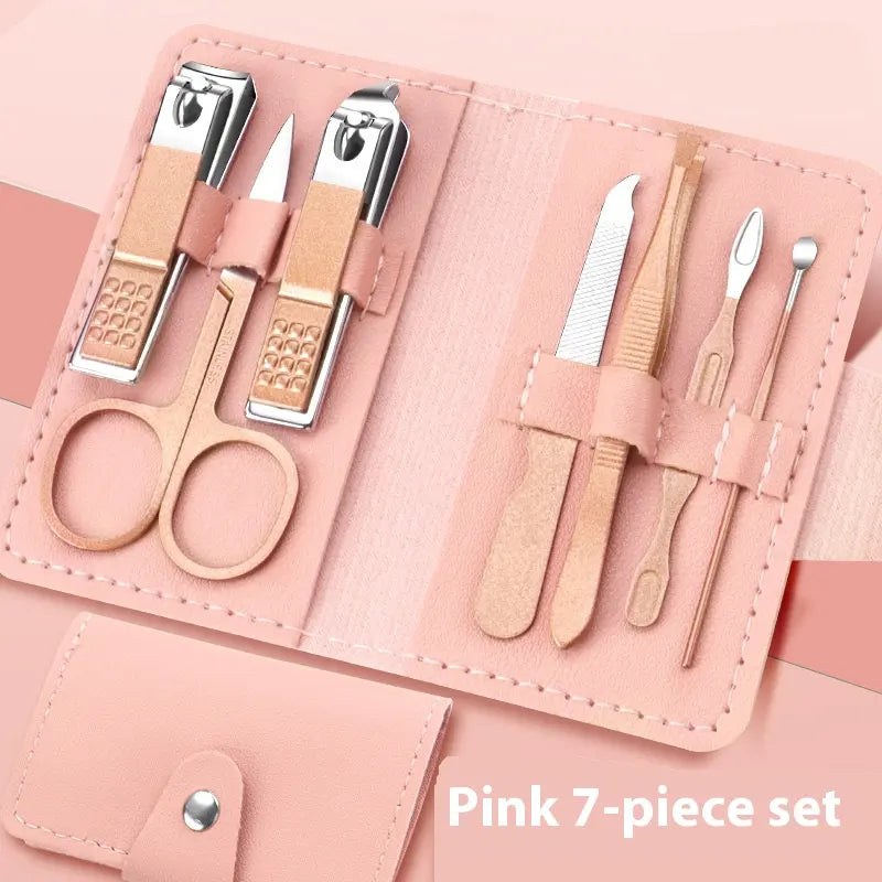 7in1 Nail Kit Leather Pouch - My Store