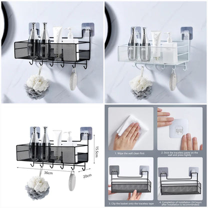 Self-Adhesive Iron Shelf With Hook - My Store
