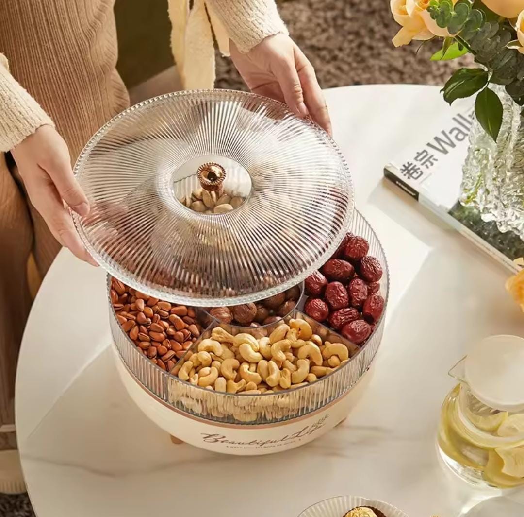 Double Layer Transparent Nuts And Snacks Tray - My Store