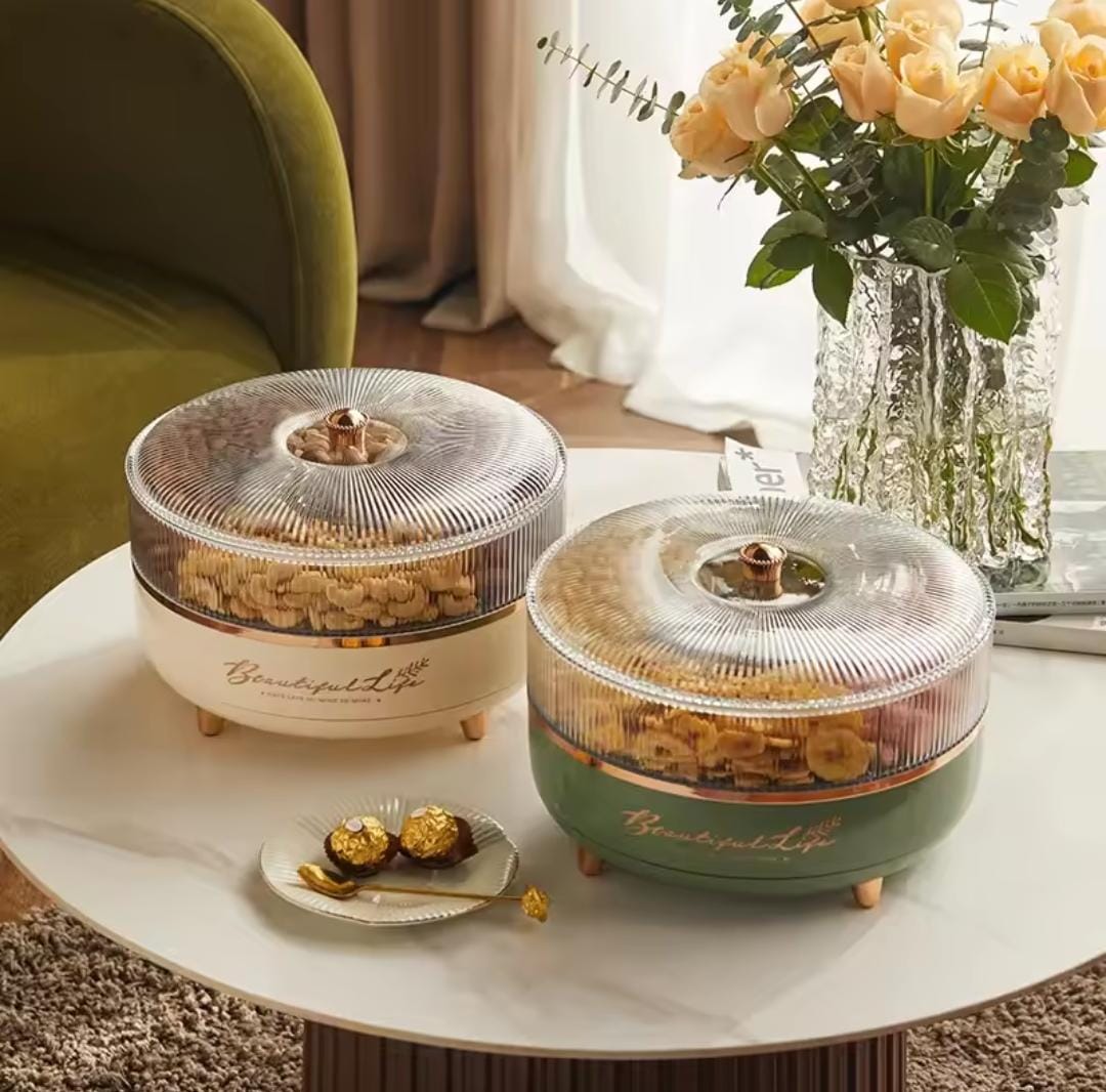 Double Layer Transparent Nuts And Snacks Tray - My Store
