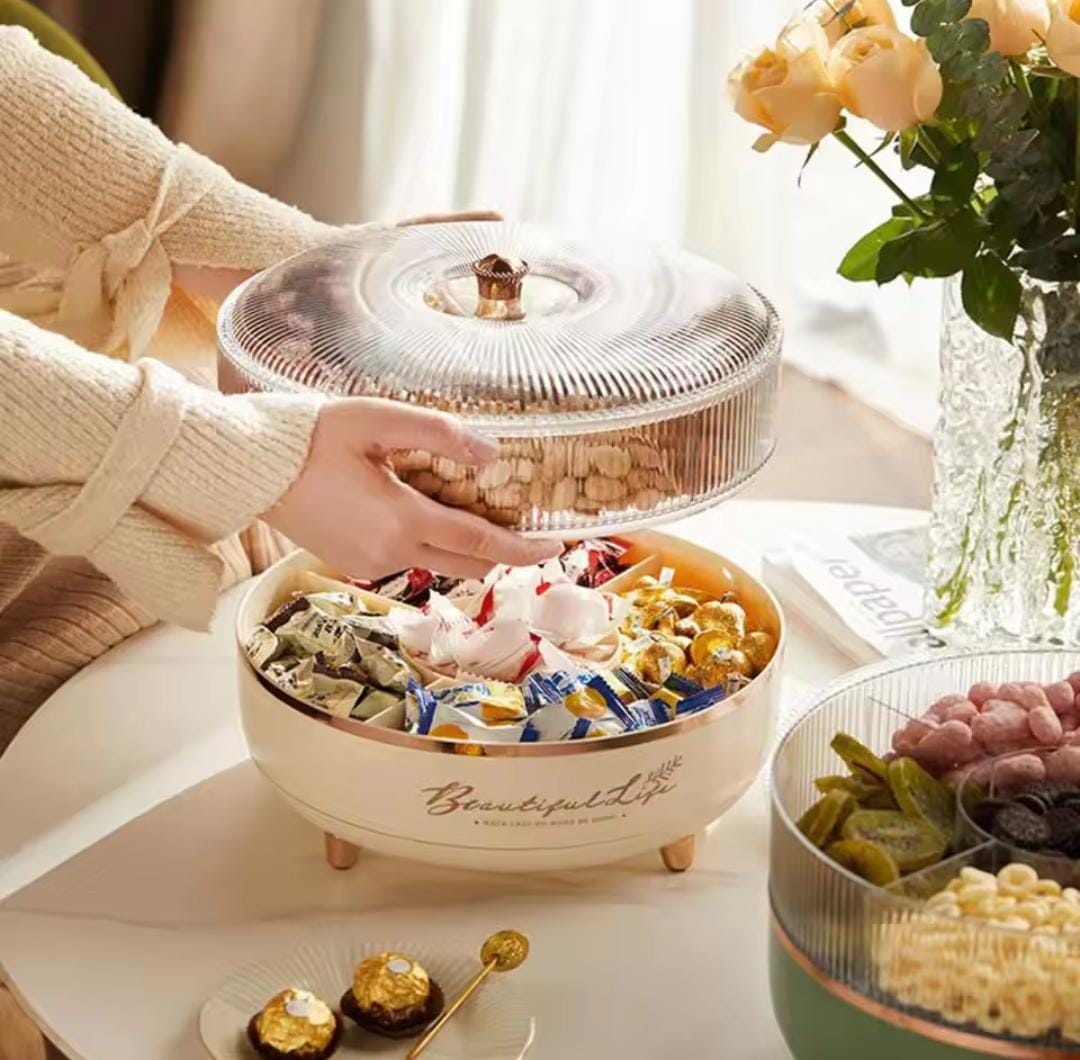 Double Layer Transparent Nuts And Snacks Tray - My Store