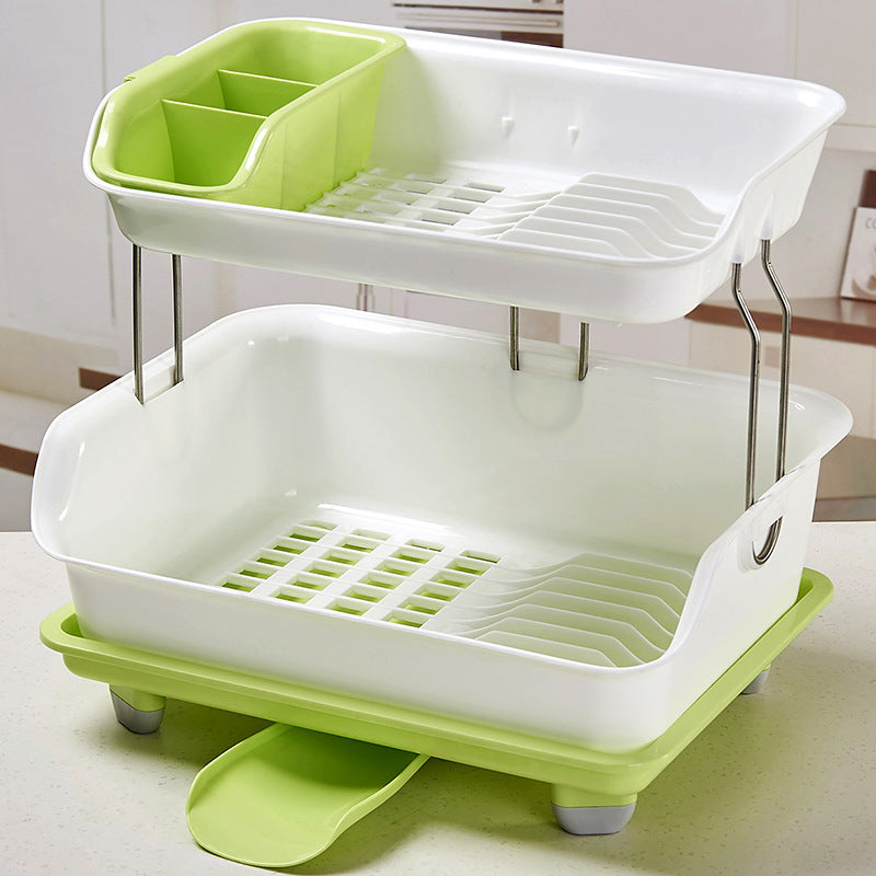 2 Tier Drainer Dish Rack - Plastic - My Store