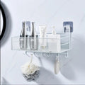 Metal Meshed Wall-Mounted Shelf with Hooks - My Store