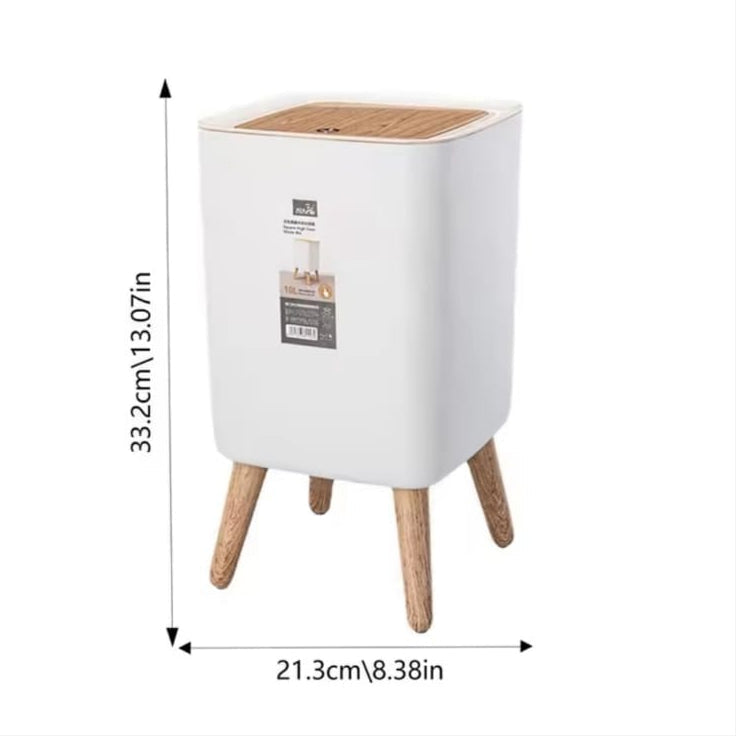 Wooden High Foot Dustbin - Square Shape - My Store
