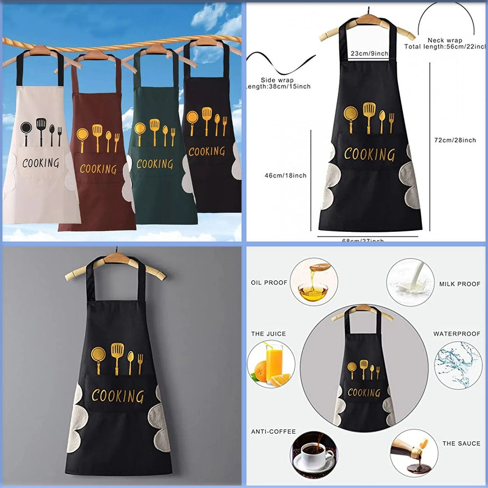 Kitchen Apron Waterproof Hand-Wiping With Pocket - My Store