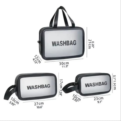 3 pcs set PU Leather Travel Cosmetics Washbag - My Store
