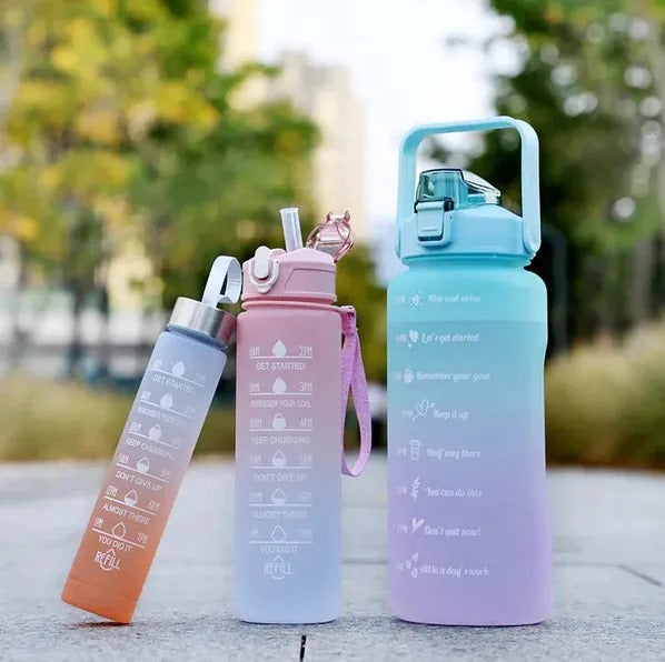 3 pcs Colourful Water Bottle Set