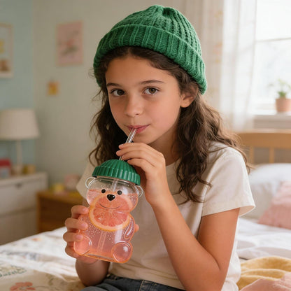 Bear Drinking Cup With Lid And Straw