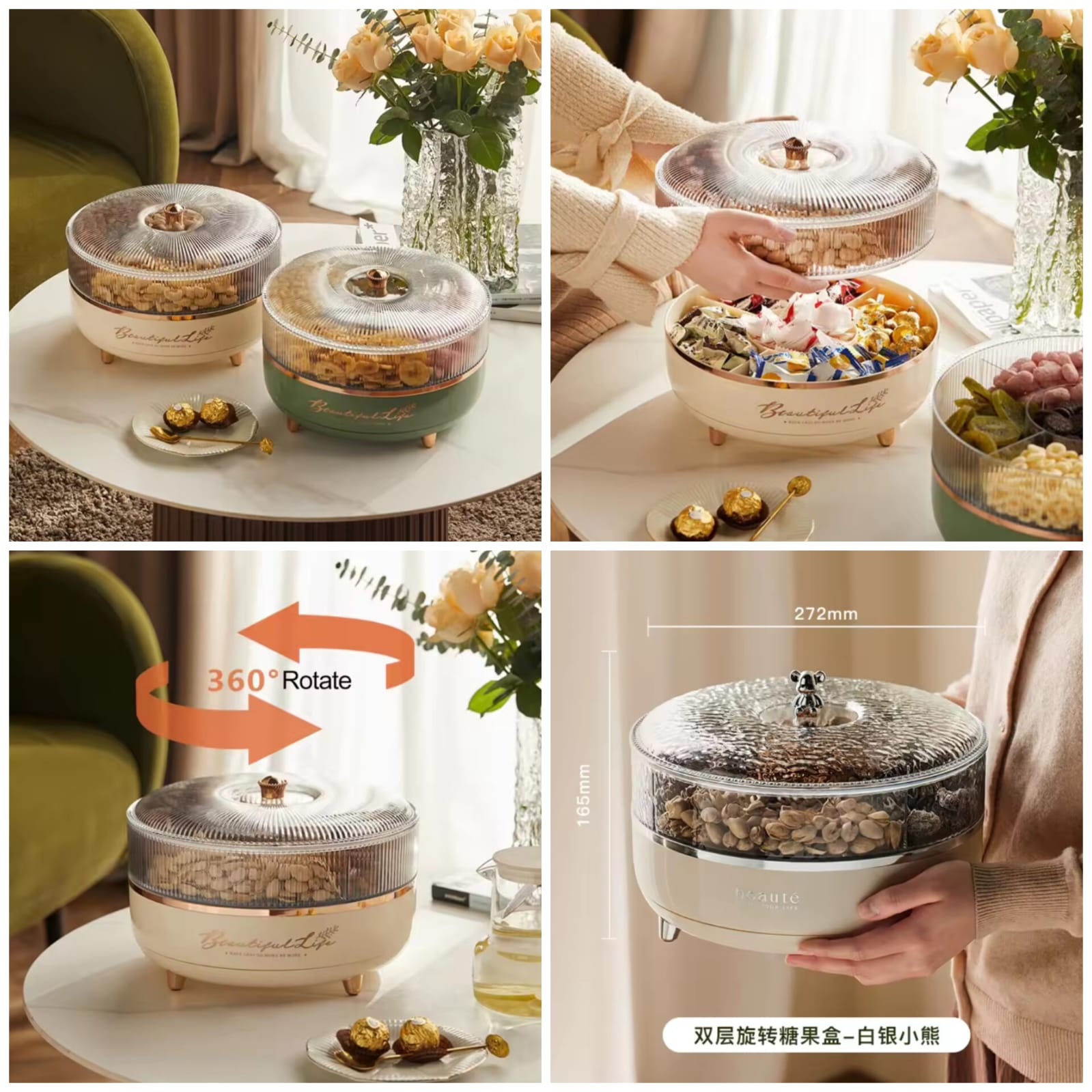 5 Grid Rotating Dry Fruit Tray - My Store