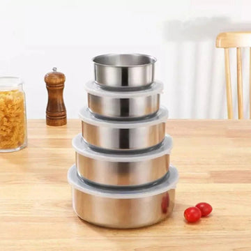 Stacking Stainless Steel Mixing Bowls Set ( 5 pcs )