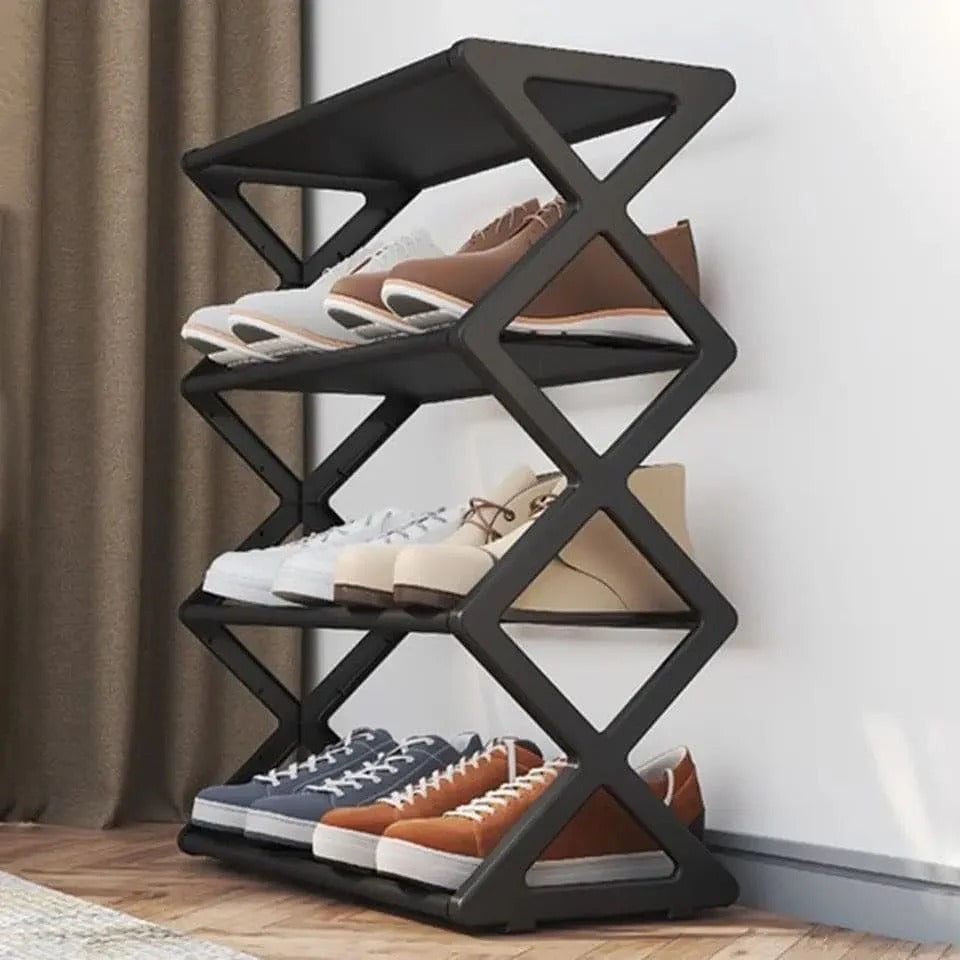 Zigzag X Shape 4-Layer Shoes Rack
